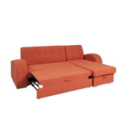 Alyssa corner sofa peninsula reversible orange 247x157