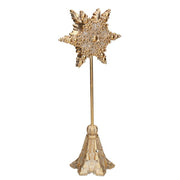 Snowflake gold metal candle holder 1p cm15x12h39