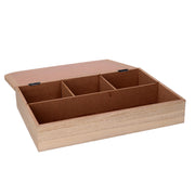 Rectangular brown wooden tea box cm20x6x29