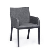 Outdoor chair with armrests in Anthracite fabric OWEN JX55 55x62x h82 cm