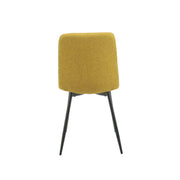 Yellow Upholstered Chair with Diamond Stitching 43 x 45 x 91 cm