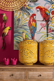 Eleonore lantern in yellow iron