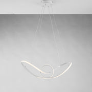 Suspension lamp in metal and white aluminum with integrated LED 68x24x h 150 cm