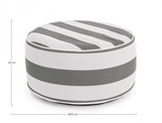 White-Grey Inflatable Striped Pouf