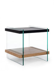 2P Line Wood Black Coffee Table 50X50