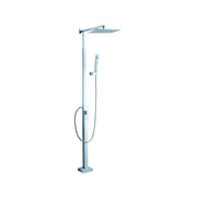 Adjustable chrome finish shower group with shower head and hand shower h.230 cm