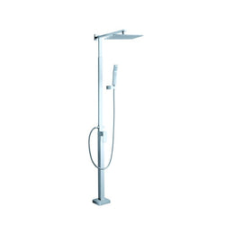 Adjustable shower unit chrome finish with shower head and hand shower h.230 cm