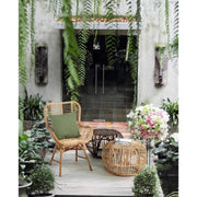DORADAL brown rattan outdoor coffee table pouf diameter 65x h44 cm