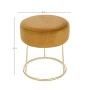 CLARISSA Yellow Ocher velvet pouf diameter 35x h40 cm