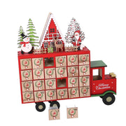 Red van led wooden calendar cm32x7h32