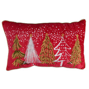 Fabric cushion with red trees cm50x30x12