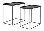 Set of 2 Zeina rectangular black steel coffee tables