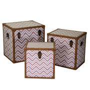 Square brown eco-leather trunk 1-3 cm50x50h40