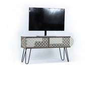 Industrial urban black walnut tv stand cm 106 x 30 x 48 h