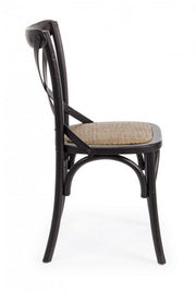 Retro Black Elm Cross chair