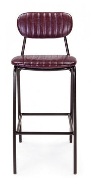 Sgabello vintage da bar in simipelle Bordeaux DEBBIE 44x51x h100 cm