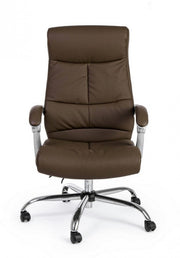 Lisbon reclining brown leatherette office armchair with armrests
