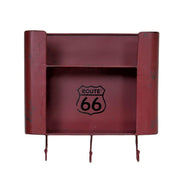2 shelves bristol red metal shelf with 3-seater square hanger cm30x10h30