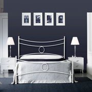 One and a half iron bed with footboard White CONCA 126x208x h117 cm