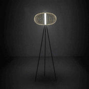 Led floor lamp lampshade in polished brass steel 50x50xh.150 cm