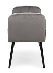 Gray design style velvet bench
