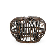 DORADAL brown rattan outdoor coffee table pouf diameter 65x h44 cm