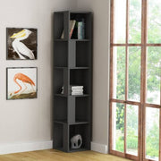 Corner bookcase Piano anthracite 5 shelves 31,4x31,4x158,9