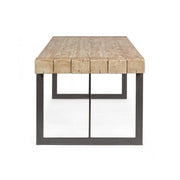 Garrett industrial urban table with wooden top