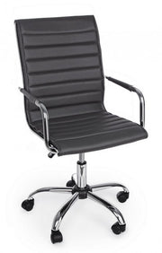 Office armchair with armrests Perth dark gray in eco-leather