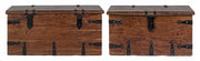 Set of 2 brown chests in fusion style wood