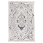 Carpet Asya CR60 gray background and white oriental decoration 160x230