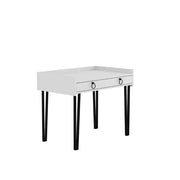White Sponge Desk with Black Legs and Drawer - 81.40cm H x 61.80cm W x 100cm L