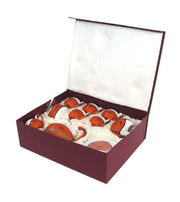 Tea cup with teapot and milk jug 9 pieces orange bamboo and ceramic