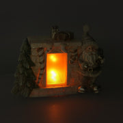Ceramic Santa Claus with cream fireplace cm24,5x11h18,5