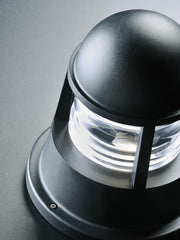 Outdoor Aluminum Cast Lamp with Transparent Glass Diffuser and Graphite Light-Breaking Fins