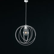 Modern suspension chandelier in white iron one light 42x h45 cm