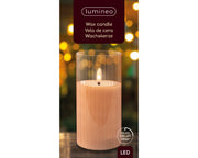 Vertical Glass LED Candle for Indoor Use H 15 Ø 7.5 cm