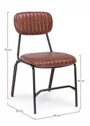 Vintage dark orange Debbie chair in eco-leather