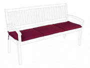 Cushion in burgundy Poly fabric 3 seater bench