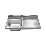 Kitchen sink with right drainer in countertop steel 50x80 cm