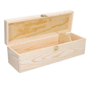 Natural wood wine crate box for 1 champagne bottle cm38x13h12