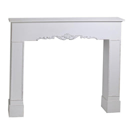 White wood fireplace