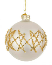 12x White Vt Embellish Sphere D80