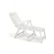 Five-position resin deck chair with White QUINTILLA extension 108x60x h108 cm