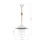 Bulut ceiling lamp ASZ0631 white metal and jute rope