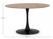 Natural style wood and steel table Ø120a - 75h