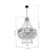 Sare MDL3550 silver ceiling lamp decorated with glass and crystal effect stones