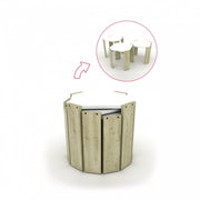 Tris resealable coffee tables in oak white multipurpose top