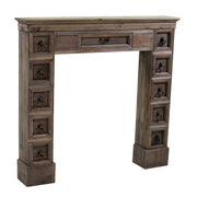 Brown wooden fireplace with drawers cm108x18h101