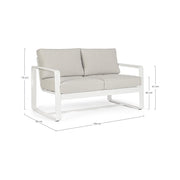 Two seater outdoor sofa White MERRIGAN 134x78x h84 cm